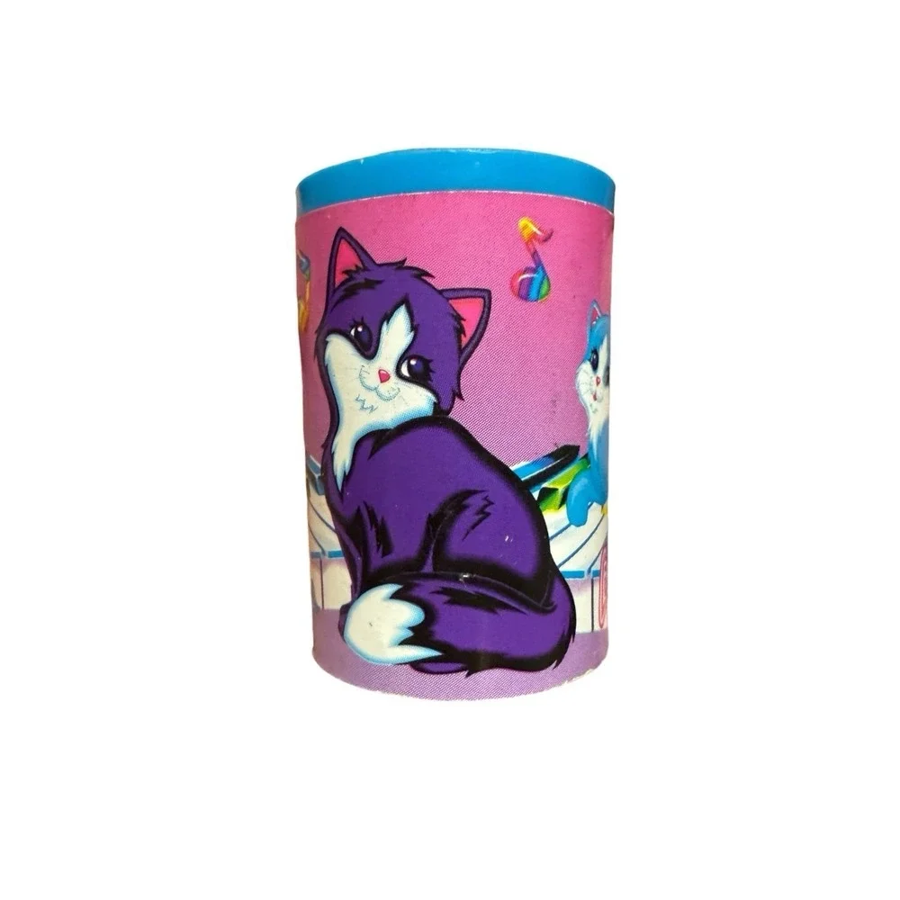Vintage 1990s Lisa Frank Kitty Kitten Cat Kaleidoscope Mini Blue Pink Purple VTG